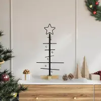 vidaXL "Schlussverkauf" Metall Weihnachtsbaum(1 pc) - Kunstbaum/Tannenbaum - Schwarz 59,5 cm Pulverbeschichteter Stahl C8190