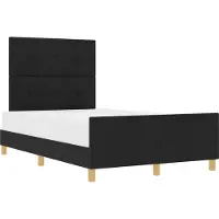 vidaXL Bettgestell mit Kopfteil Schwarz 120 x 200 cm Stoff
