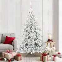 vidaXL "Schlussverkauf" Künstlicher klappbarer Weihnachtsbaum(1 pc) - Kunstbaum/Tannenbaum - Weiß 180 cm PVC und Stahl C7997