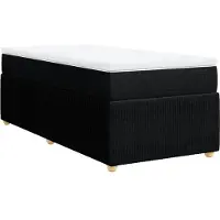 Syfax Boxspringbett mit Matratze Schwarz 80x200 cm Stoff