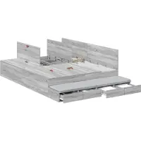 Syfax Aufbewahrungsbettgestell Graues Sonoma 160 cm Holzwerkstoff