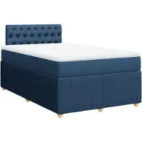 Syfax Boxspringbett mit Matratze Blau 120x200 cm Stoff