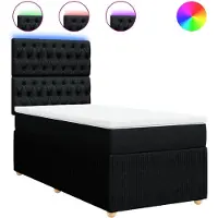 Syfax Boxspringbett mit Matratze Schwarz 90x190 cm Stoff