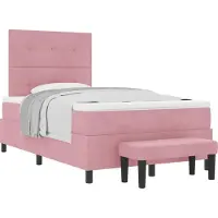 Syfax Boxspringbett mit Kopfteil Rosa 200 x 120 cm Samt