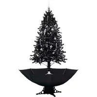 Syfax Schneiender Weihnachtsbaum mit Schirmfuß Schwarz 190 cm PVC