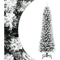 vidaXL Eleganter Künstlicher Weihnachtsbaum langlebig - modernes Design - Schlank mit Schnee 150 cm PVC & PE GermanyMöbel 59208 - Künstliche Weihnachtsbäume