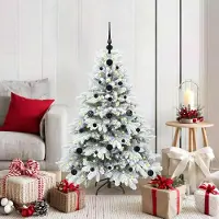 vidaXL "Schlussverkauf" Künstlicher Weihnachtsbaum(1 pc) - Kunstbaum/Tannenbaum - mit 150 LEDs Weiß 120 cm PE und PVC C7956