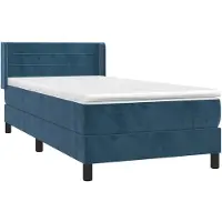 Syfax Boxspringbett mit Matratze Dunkelblau 90x200 cm Samt