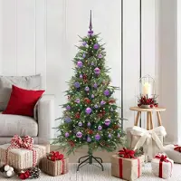 vidaXL "Schlussverkauf" Künstlicher klappbarer Weihnachtsbaum(1 pc) - Kunstbaum/Tannenbaum - Grün 150 cm PE und PVC C7912