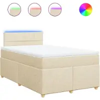 Syfax Boxspringbett mit Matratze Creme 120x190 cm Stoff