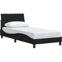 Syfax Bettgestell ohne Matratze "Hanko" Schwarz 80x200 cm Stoff