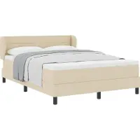 Syfax Boxspringbett mit Matratze Creme 140 x 190 cm Stoff