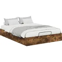 Syfax Ottoman Bettgestell Geräucherte Eiche 193 x 135 x 25 cm