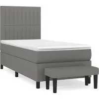 Syfax Boxspringbett mit Matratze Dunkelgrau 100x200 cm Stoff