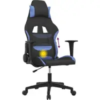 Syfax Gaming-Stuhl mit Massagefunktion Schwarz und Blau Stoff