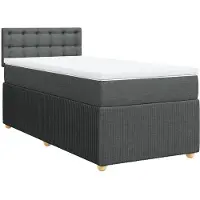 Syfax Boxspringbett mit Matratze Dunkelgrau 90x190 cm Stoff