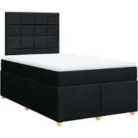 Syfax Boxspringbett mit Matratze Schwarz 120x200 cm Stoff