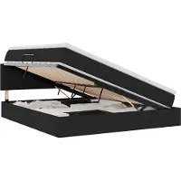Syfax Aufbewahrungsbett mit Matratze Schwarz 160 x 200 cm