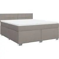 Syfax Boxspringbett mit Matratze Taupe 180x200 cm Stoff