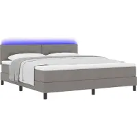 Syfax Boxspringbett mit Matratze mit LED Taupe 180 x 200 cm Stoff