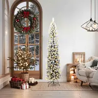 vidaXL Möbel Schlanker Weihnachtsbaum Grün 180 cm Plastik und Metall,Künstliche Weihnachtsbäume Design 2025564258