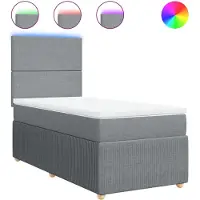 Syfax Boxspringbett mit Matratze Hellgrau 100x200 cm Stoff
