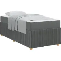 vidaXL Bettrahmen mit Matratze Dunkelgrau 80 x 200 cm Stoff