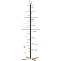 Syfax Metall-Weihnachtsbaum zum Dekorieren Holzständer Schwarz 210 cm
