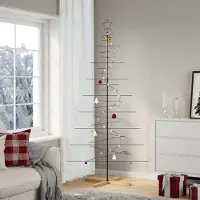 Prolenta Maison Exclusive - Metall-Weihnachtsbaum zum Dekorieren Holzständer Schwarz 210 cm