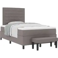 Syfax Boxspringbett mit Kopfteil Taupe 120 x 200 cm Stoff