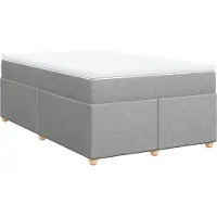 Syfax Boxspringbett mit Matratze Hellgrau 120x200 cm Stoff
