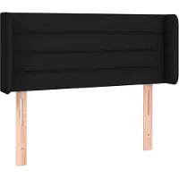 Syfax Kopfteil mit Ohren Schwarz 83x16x78/88 cm Stoff