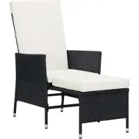 vidaXL "SummerSchlussverkauf" Garten-Liegestuhl 1 PC moderner Stil - Gartensessel - Bistrostühle/Terassenmöbel - mit Auflagen Poly Rattan Schwarz - Gartenstühle NEU 2026 166409