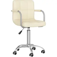 Syfax Bürostuhl Drehbar Creme Stoff
