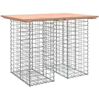Syfax Gartentisch aus Gabionen 100x70x72 cm Massivholz Douglasie