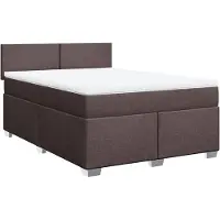 Syfax Boxspringbett mit Matratze Dunkelbraun 140x200 cm Stoff