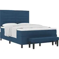 Syfax Boxspringbett mit Kopfteil Blau 140 x 200 cm Stoff