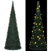 Syfax Künstlicher Pop-Up-Weihnachtsbaum mit Beleuchtung Grün 180 cm