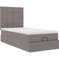 Syfax Ottoman-Bett mit Matratze Taupe 90x200 cm Stoff