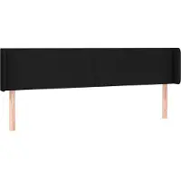 Syfax Kopfteil mit Ohren Schwarz 203x16x78/88 cm Stoff