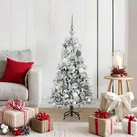 vidaXL "Schlussverkauf" Künstlicher klappbarer Weihnachtsbaum(1 pc) - Kunstbaum/Tannenbaum - Weiß 120 cm PE und PVC C7921
