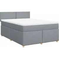 Syfax Boxspringbett mit Matratze Hellgrau 140x190 cm Stoff