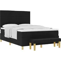 Syfax Boxspringbett mit Kopfteil Schwarz 200 x 140 cm Stoff