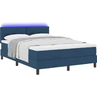Syfax Boxspringbett mit Matratze mit LED Blau 160 x 200 cm Stoff