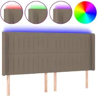 Syfax LED Kopfteil Taupe 163x16x118/128 cm Stoff