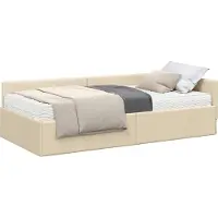 Syfax Eckbettgestell mit Matratze Sonstiges 2 pcs Creme Stoff