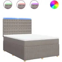 Syfax Boxspringbett mit Matratze Taupe 140x190 cm Stoff