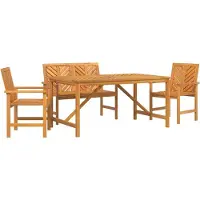 Syfax Garten Essgruppe 4 Stk. Braun Massivholz Akazie