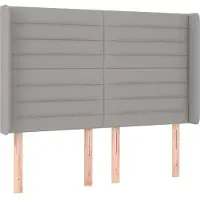 Syfax Kopfteil mit Ohren Hellgrau 147x16x118/128 cm Stoff