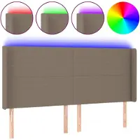 Syfax LED Kopfteil Taupe 163x16x118/128 cm Stoff